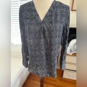 Ina Monochrome Polka Dot V-Neck Blouse